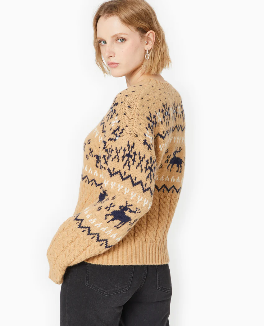 Pimkie Pull de Noël jacquard avec torsades