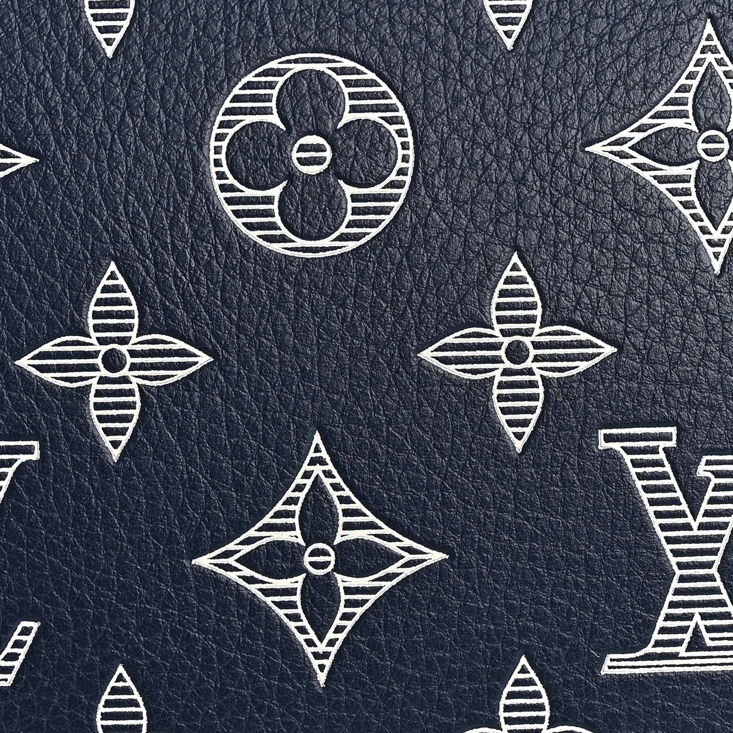 Calfskin Shadow Monogram Keepall Bandouliere 50 Ink Blue White - Top Club