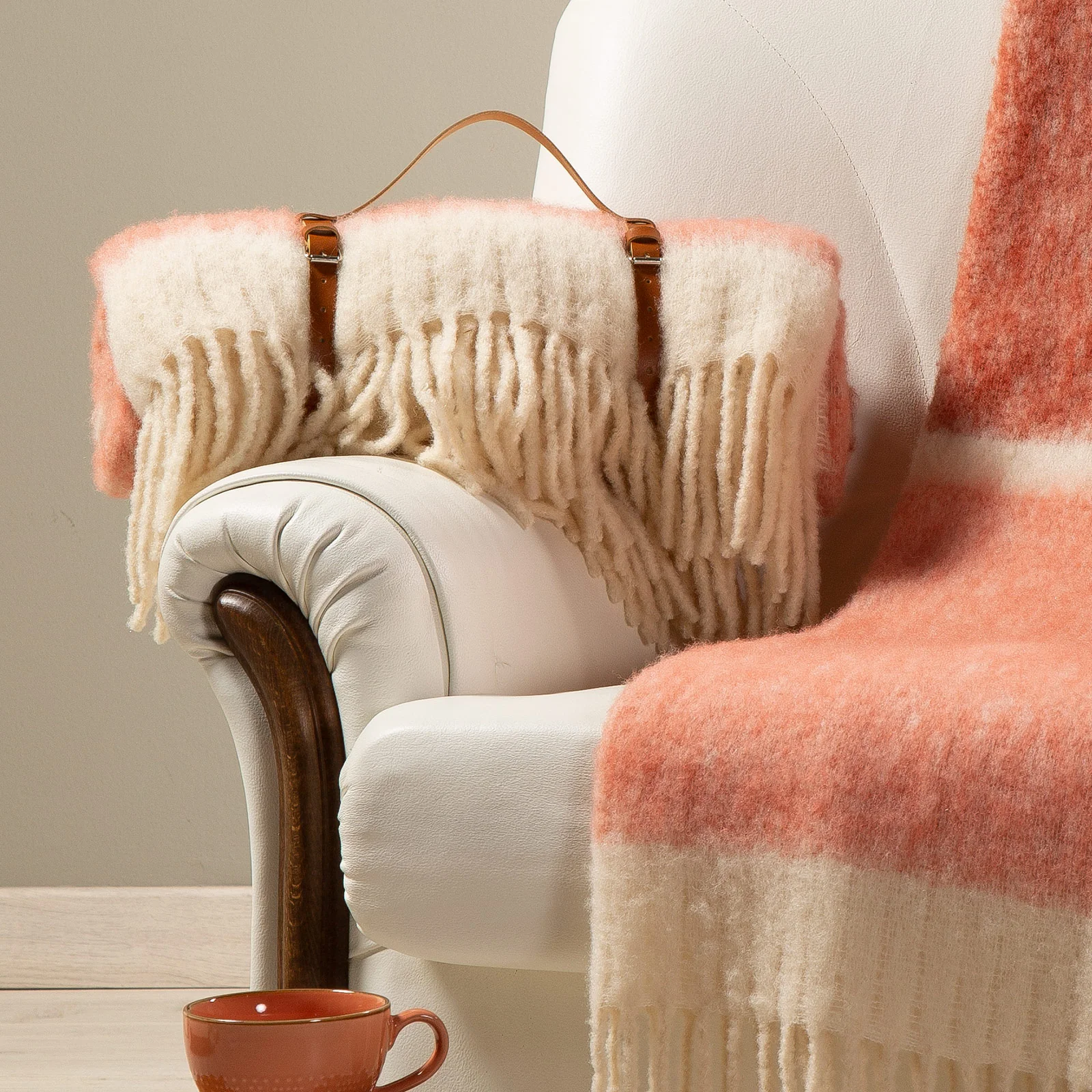 Plaid In Misto Lana Courmayeur Cm. 130X170 Corallo Caleffi