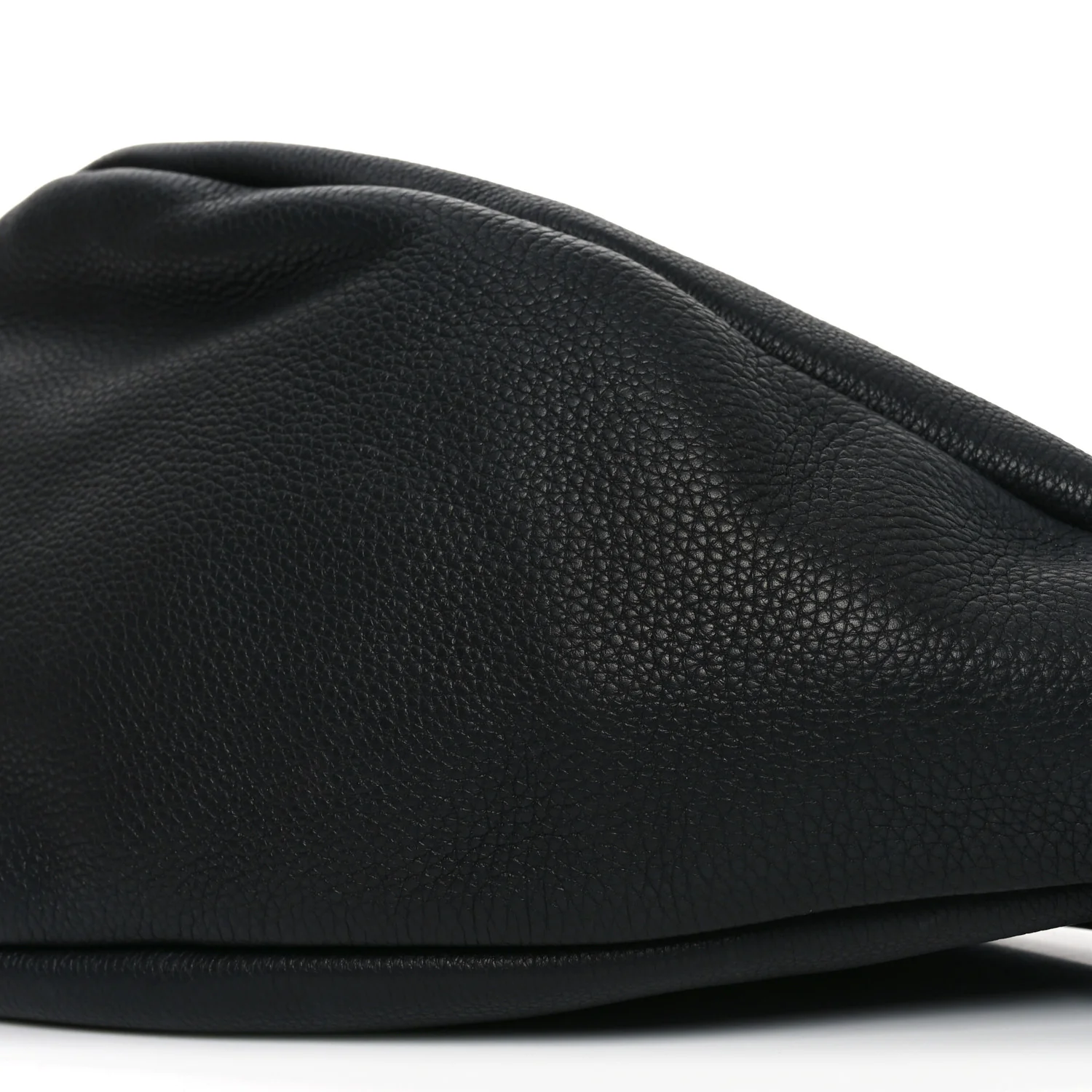 Grained Calfskin Large Slouchy Banana Bag Black - Top Club