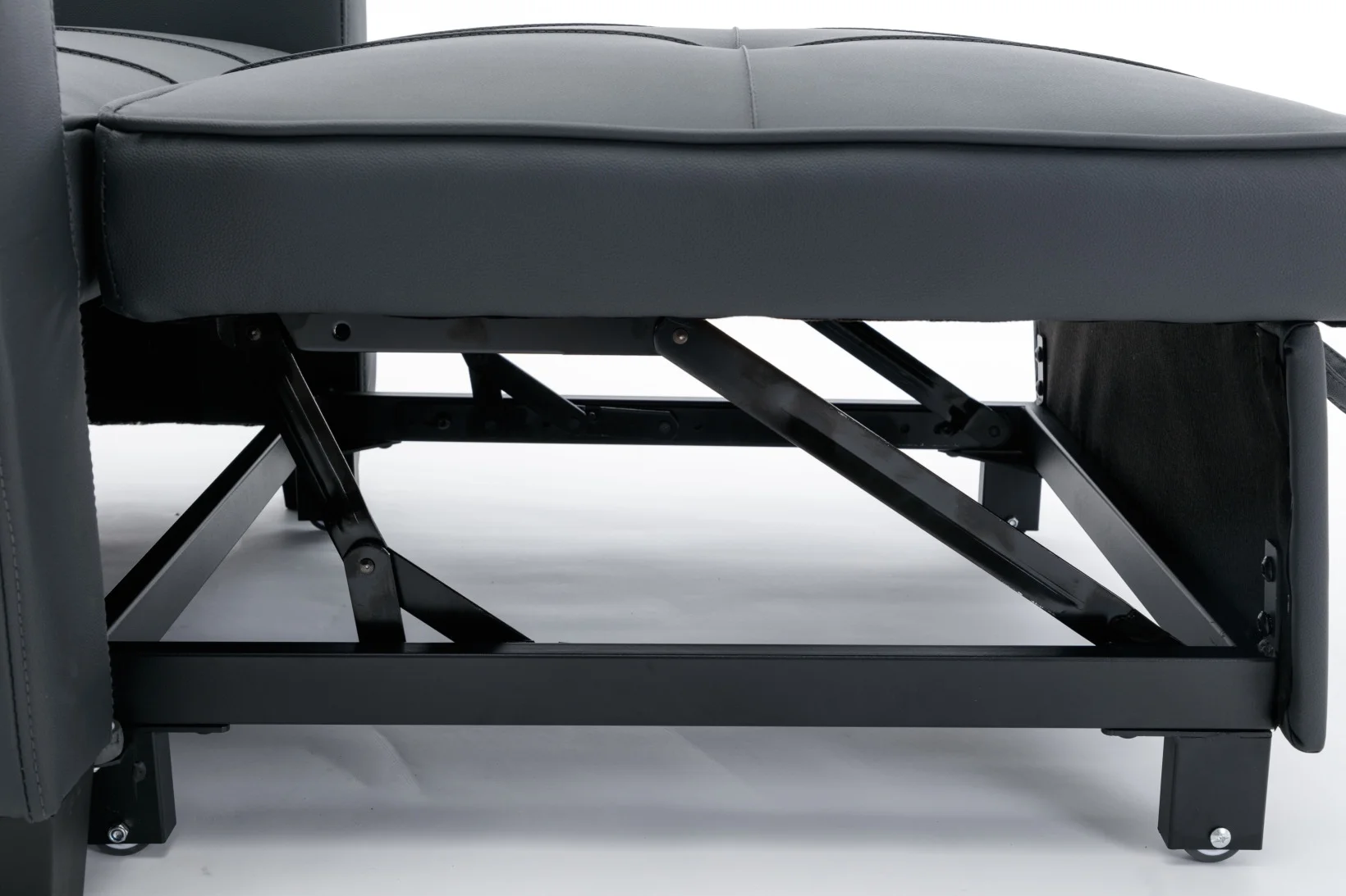Convertible Futon Sofa Bed, 3 - in - 1 Multi - Functional Sleeper Chair Bed with USB Ports, Adjustable Backrest Recliner, for Living Room Bedroom Small Space, Tech Cloth, Dark Grey
