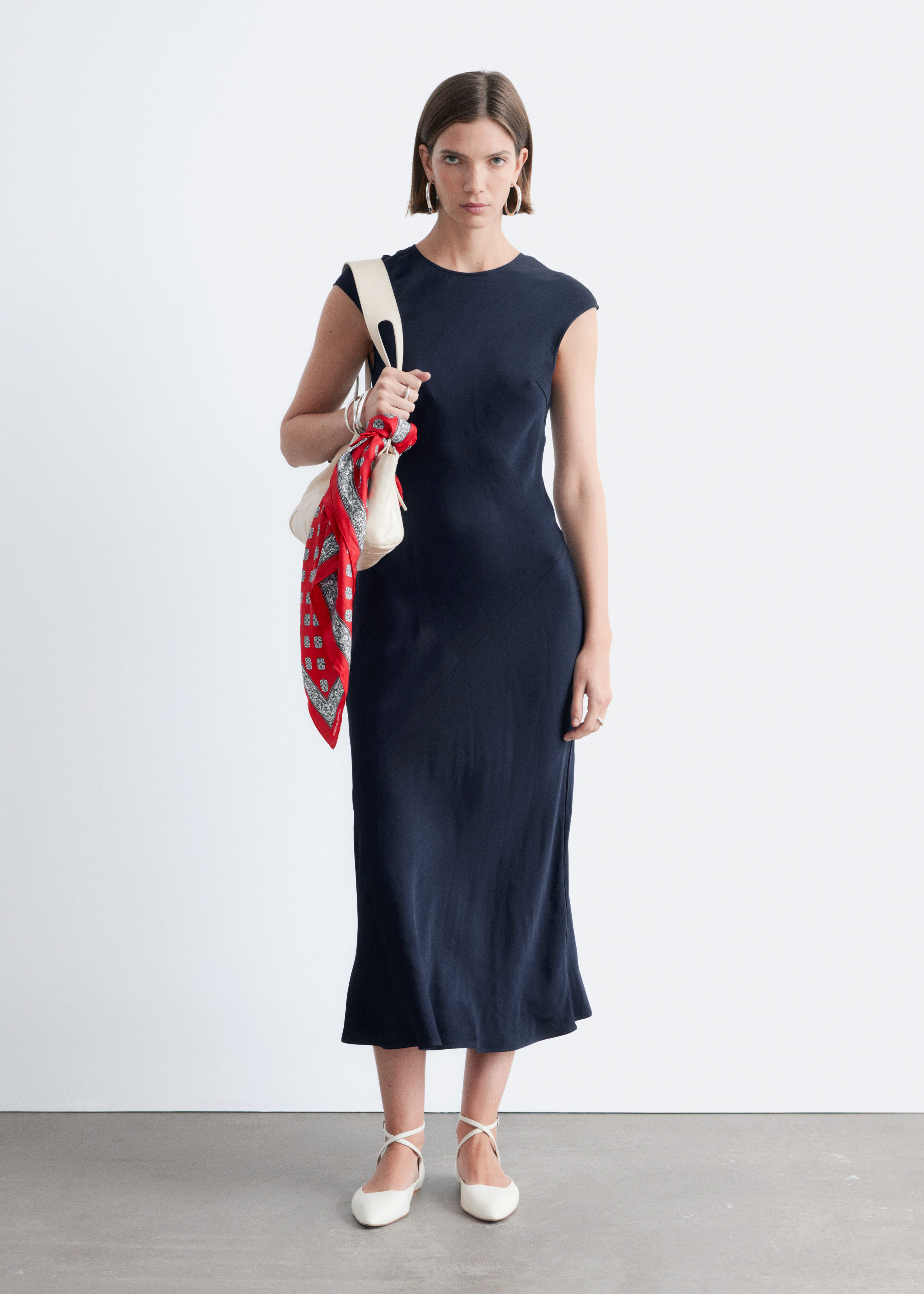 & Other Stories FITTED SATIN MAXI DRESS