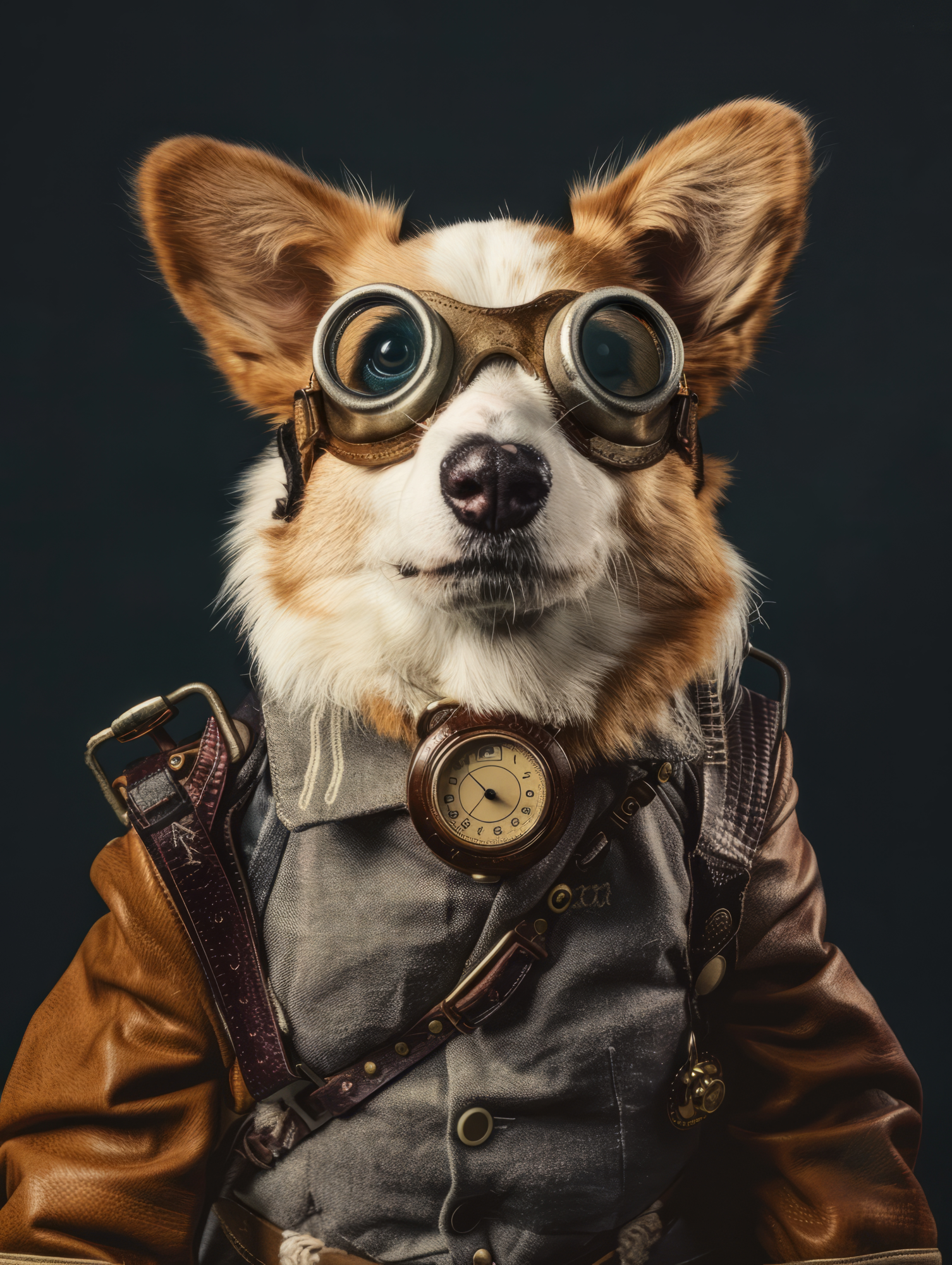Canvas schilderij van een Pembroke Welsh Corgi 100x200 cm