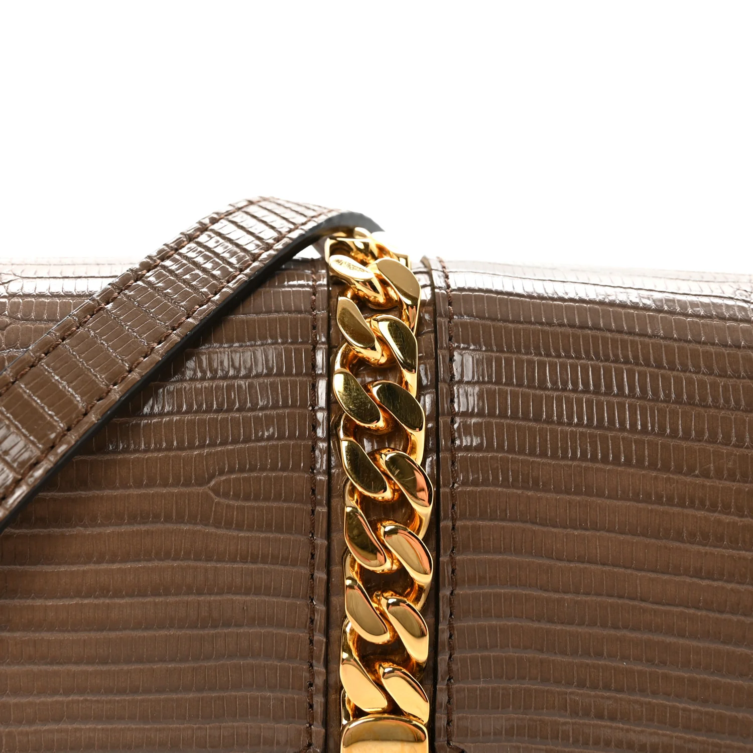 Lizard Mini Sylvie 1969 Messenger Bag Taupe - Top Club