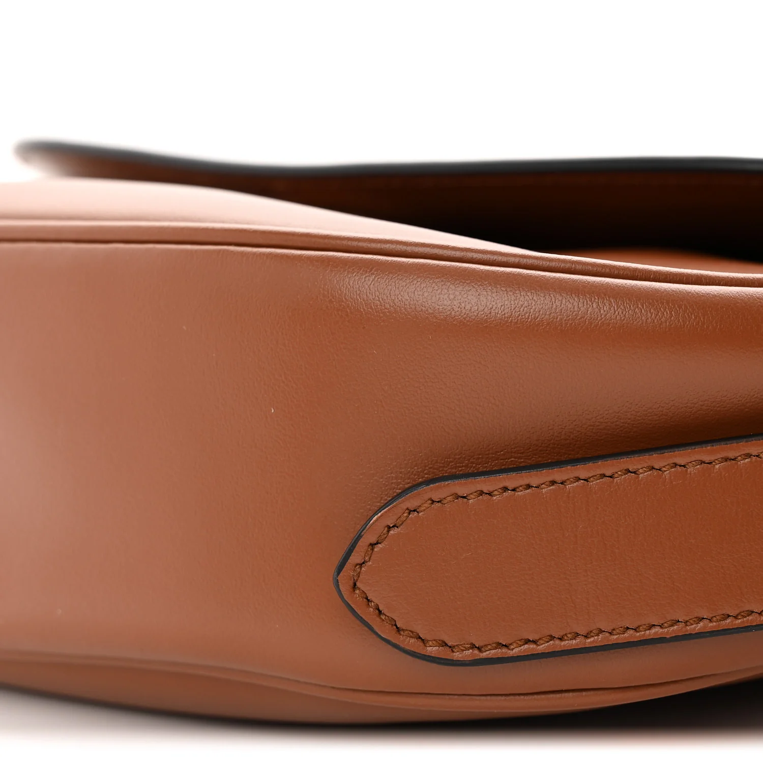 Soft Calfskin Traingle Arque Flap Shoulder Bag Cognac - Top Club
