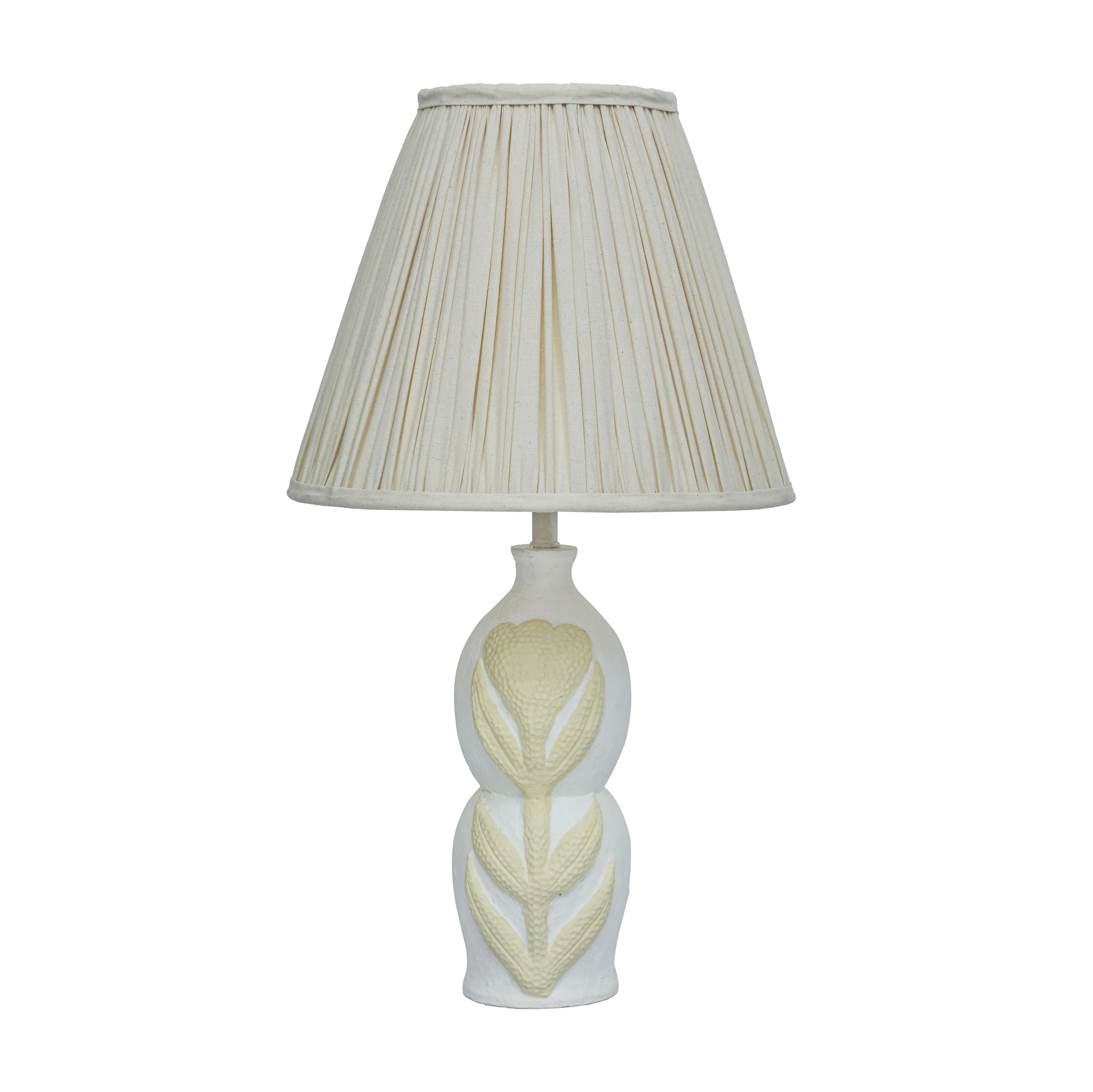 Edith Curved Papier Mache Flower Pleated Table Lamp