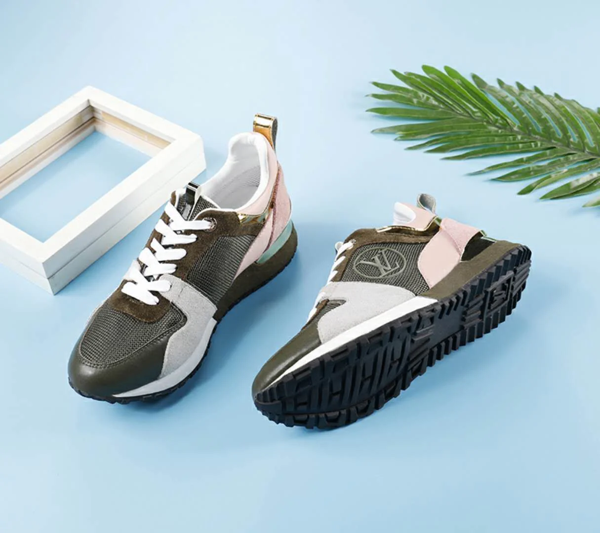 Louis Vuitton Women's Multicolor Mesh And Suede Sneakers With Logo - Sneaker Replica Workshop
