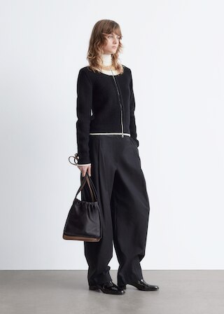 & Other Stories CONTRAST TRIM ZIP CARDIGAN