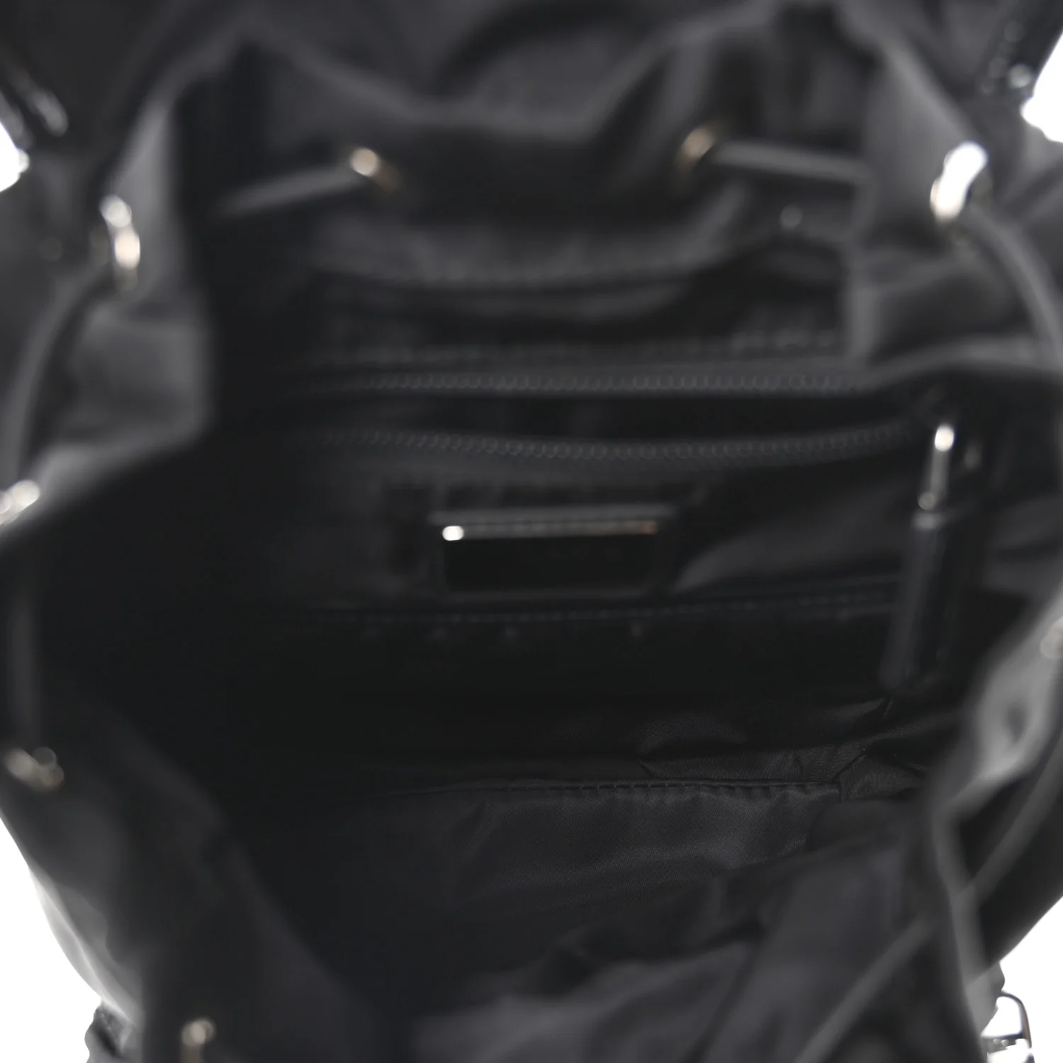 Nylon Brushed Calfskin Mini Sling Backpack  Black - Top Club