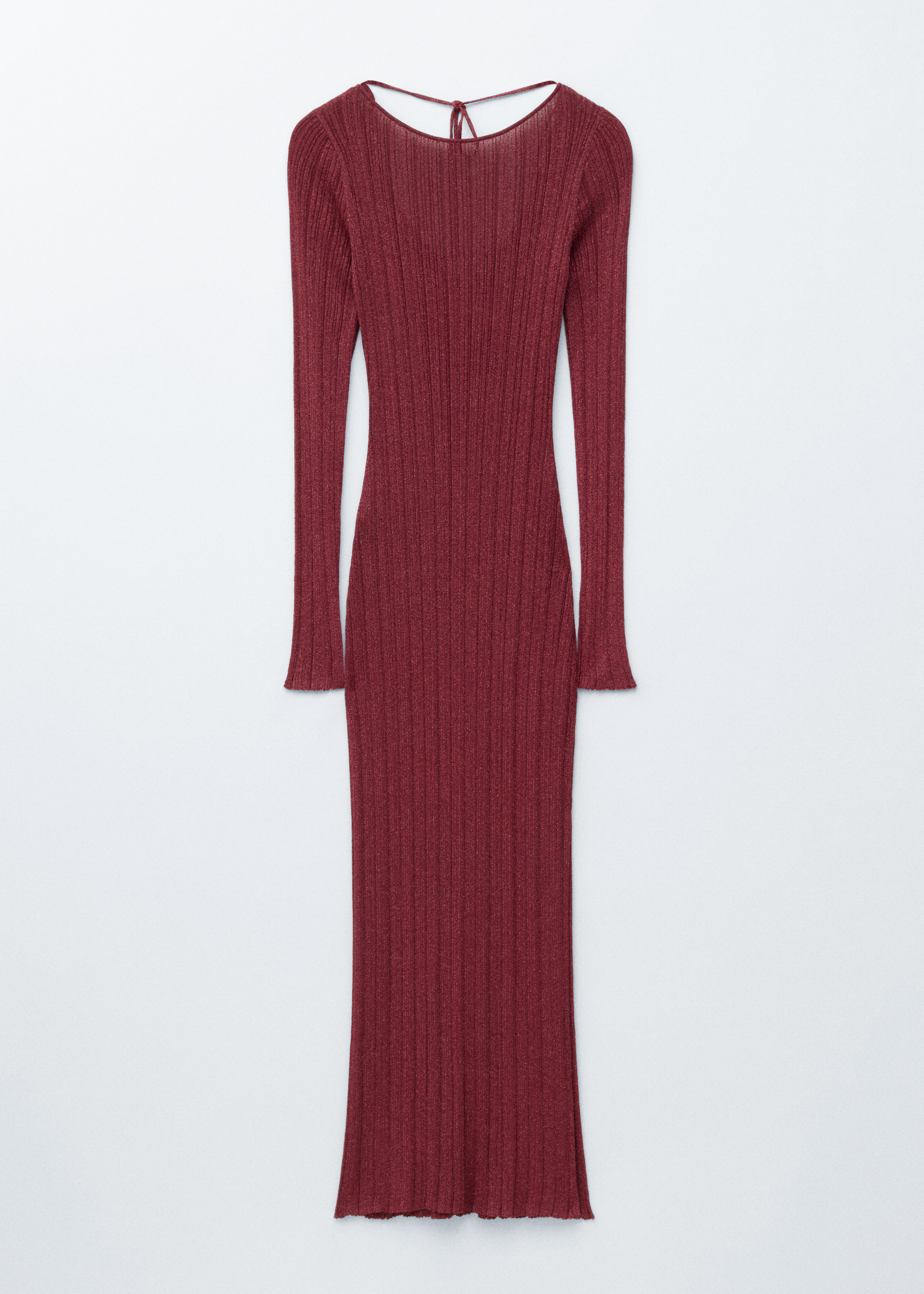& Other Stories LONG-SLEEVE RIB-KNIT MIDI DRESS