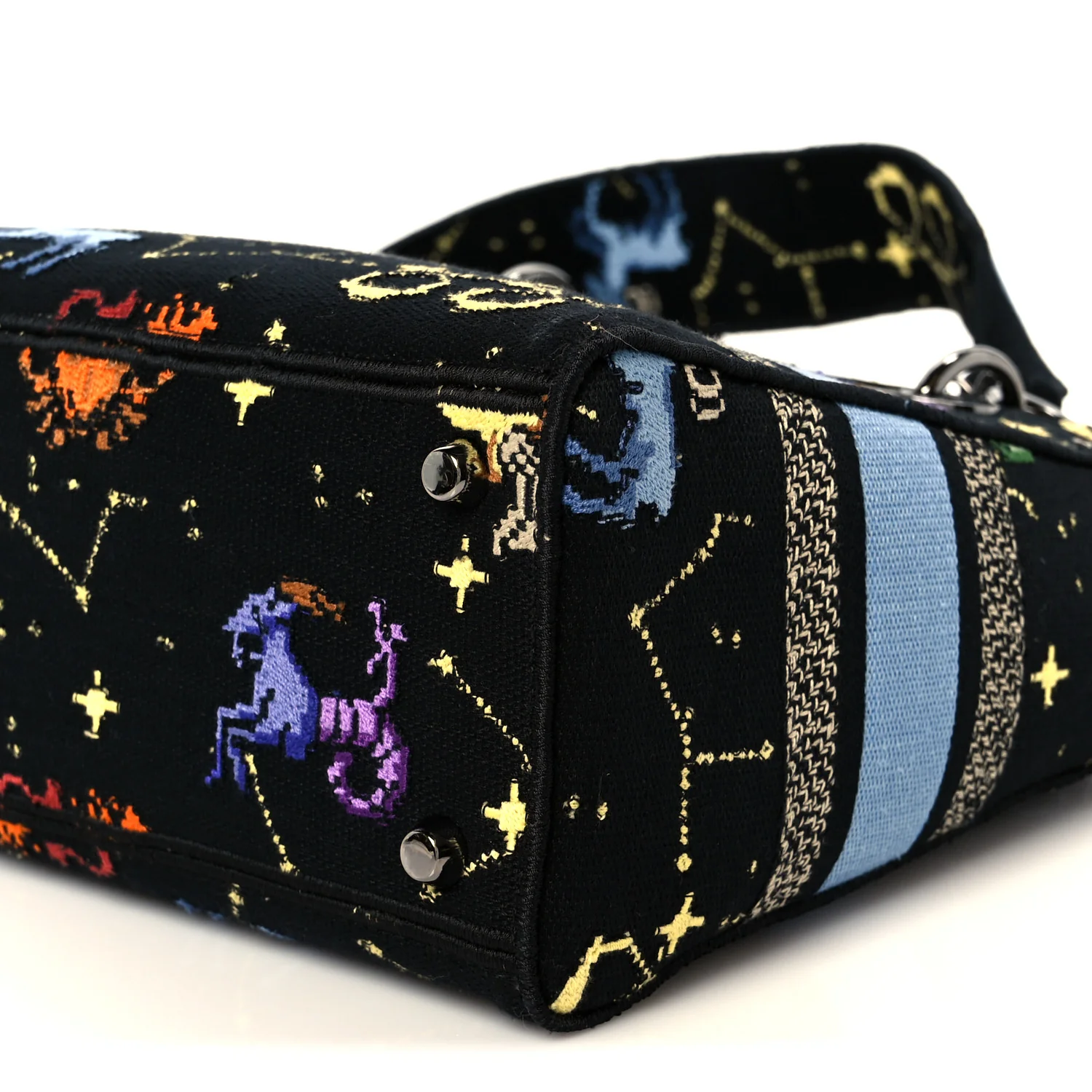 Canvas Pixel Zodiac Embroidered Medium Lady D-Lite Nero Multicolor - Top Club