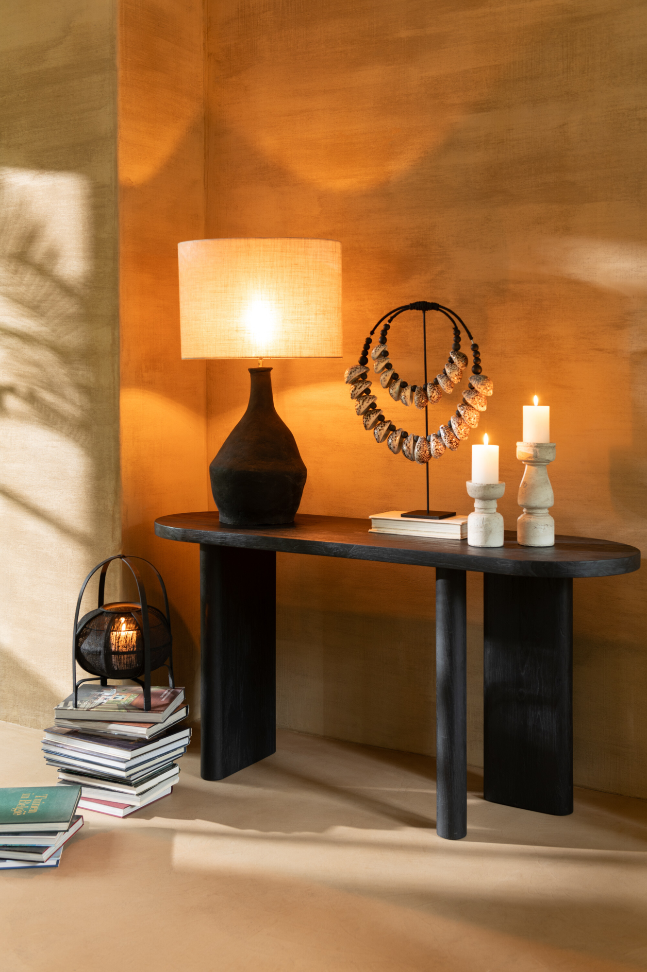 Sidetable teakhout zwart