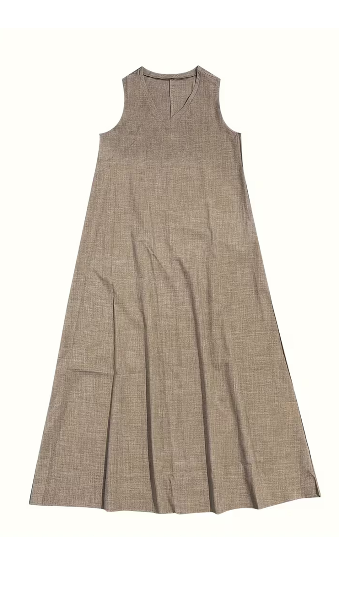 Women's Vintage-effect V-neck Sleeveless Loose Maxi Dress - Nordfashionstorm - Women's Clothing, Fashion for You - Nordfashionstorm.com