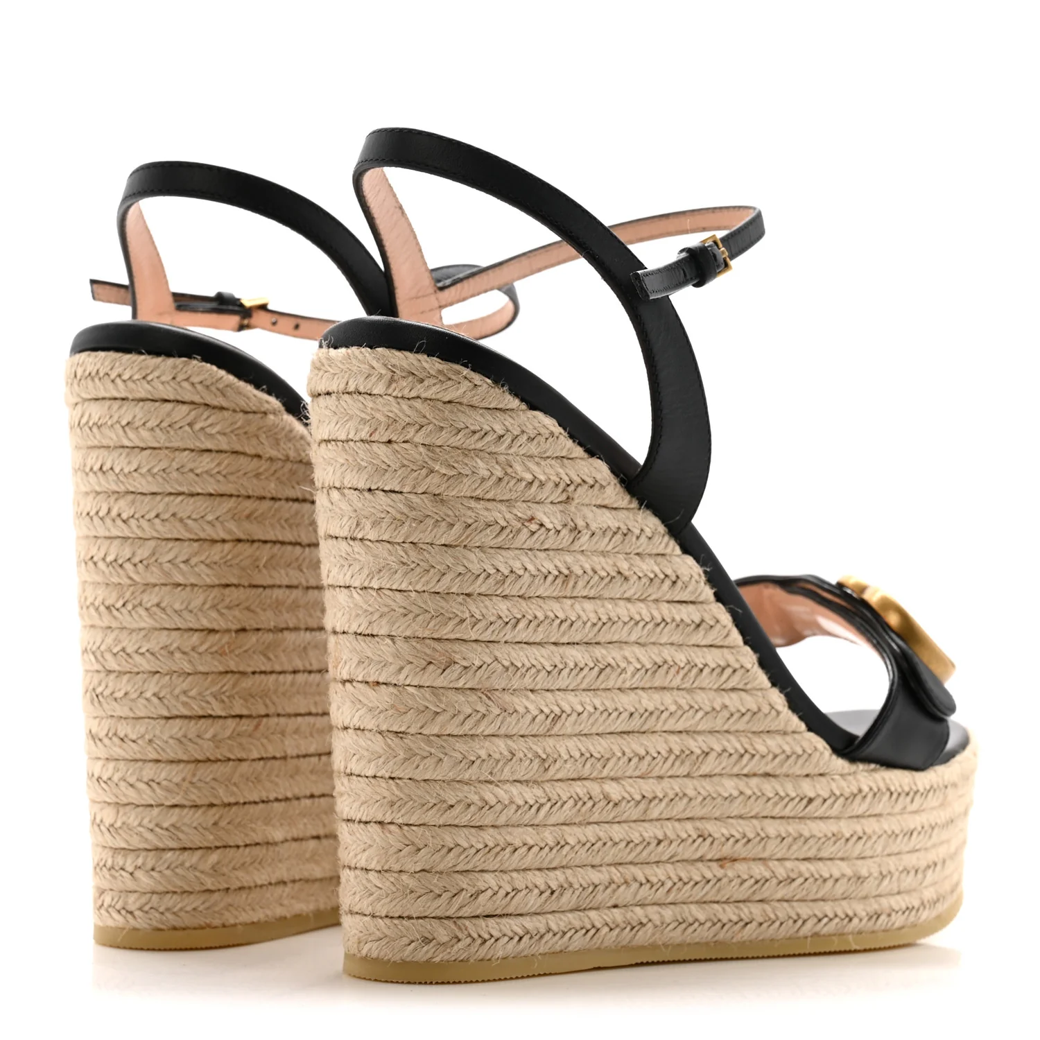 Nappa Matelasse GG Marmont Slingback Platform 45/130mm Espadrille Wedges 40 Black - Top Club