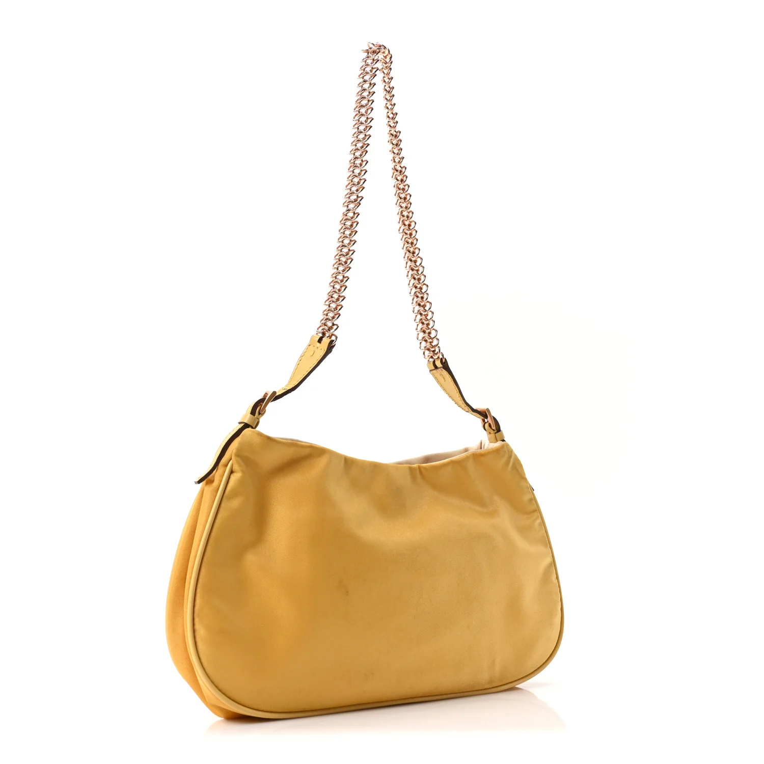 Tessuto Nylon Light Chain Shoulder Bag Yellow - Top Club