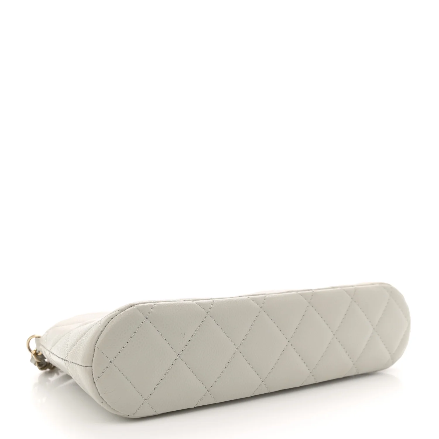 Caviar Quilted Classic Clutch With Chain Light Grey - Top Club