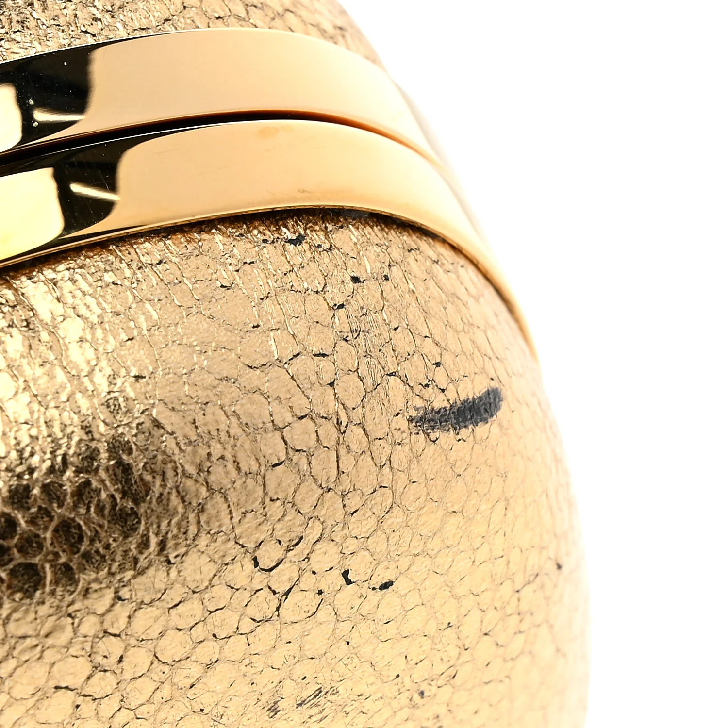 Metallic Nappa Skull Box Clutch Gold - Top Club