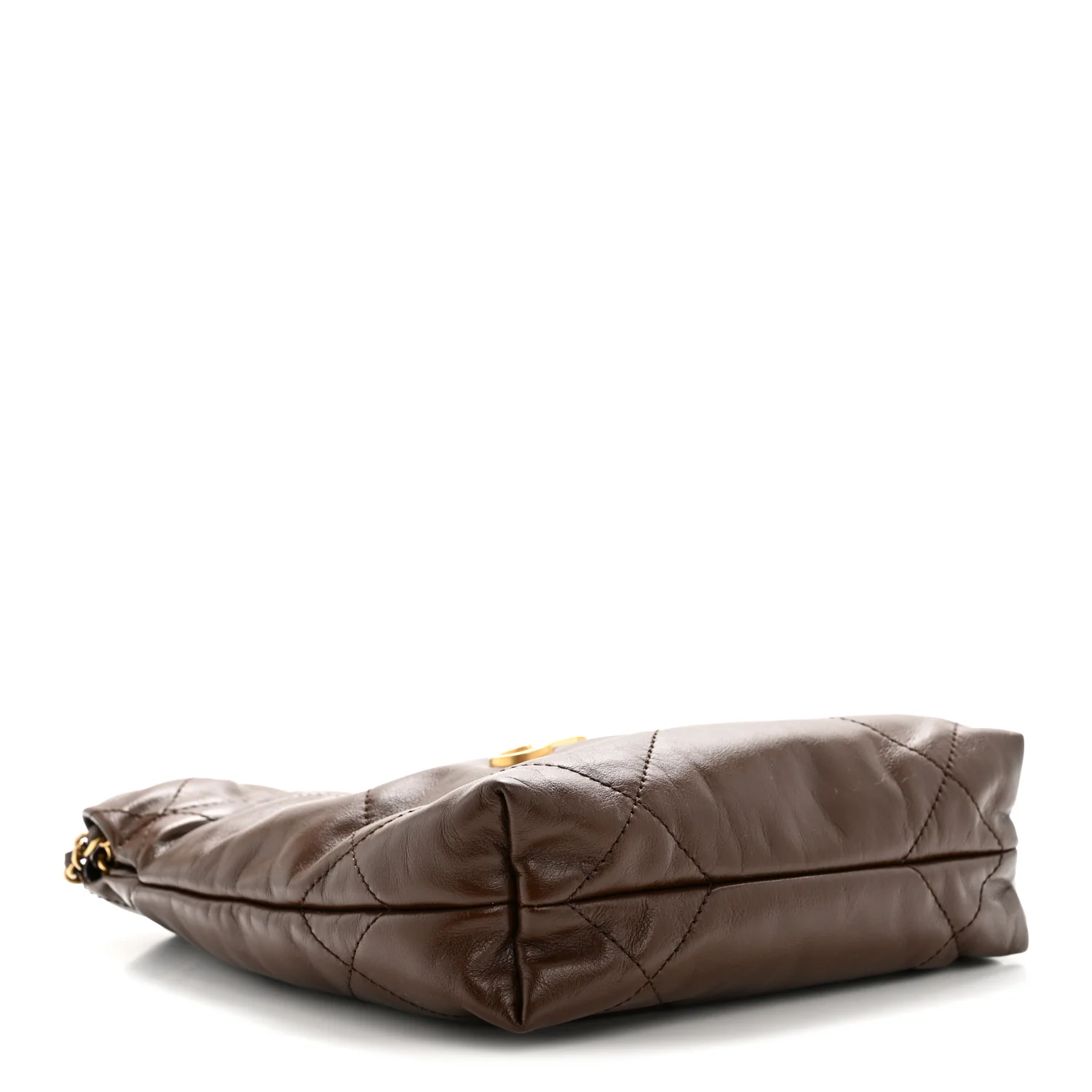 Shiny Calfskin Quilted Mini Chanel 22 Brown - Top Club