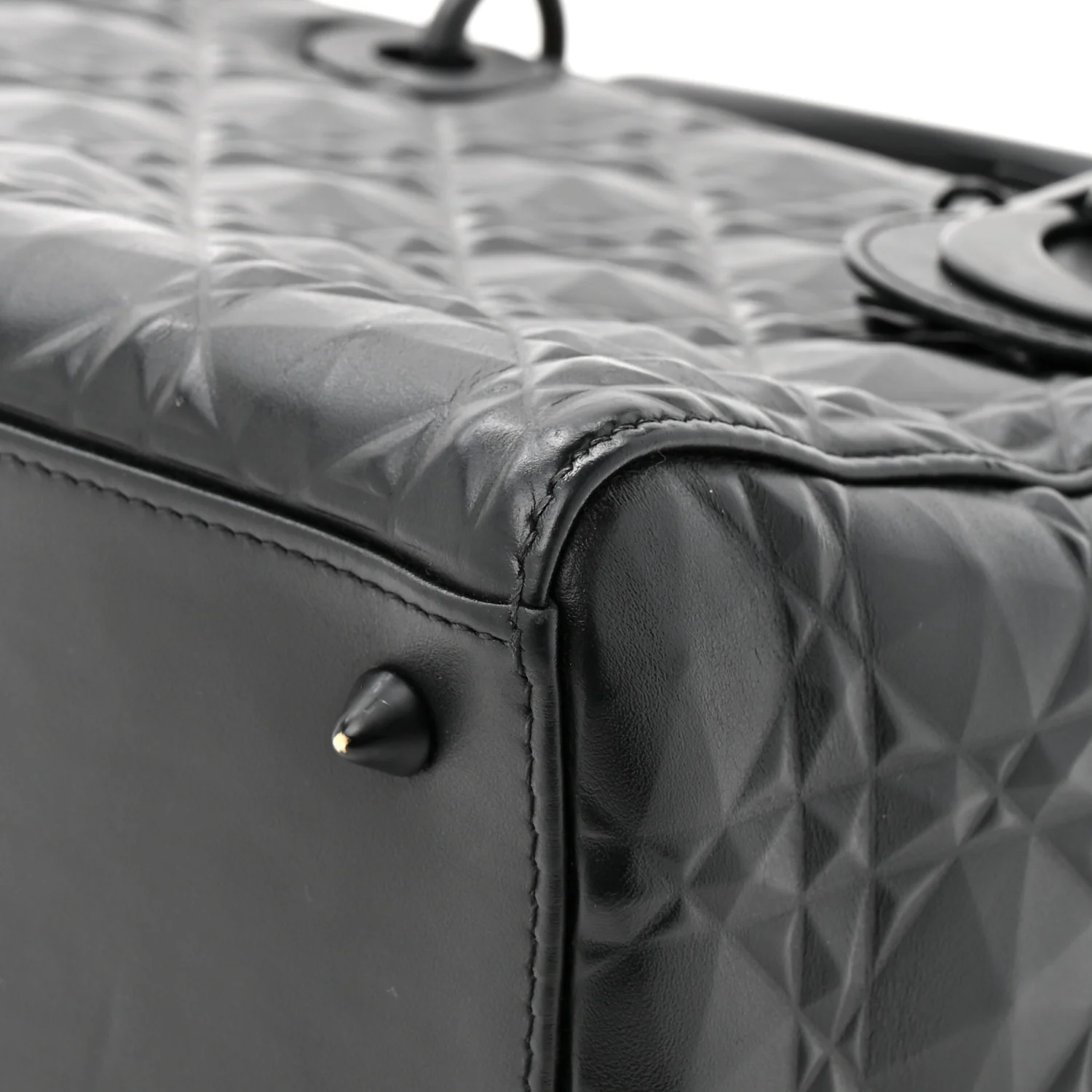 Calfskin Cannage Diamond Cannage Medium Lady Dior Black - Top Club
