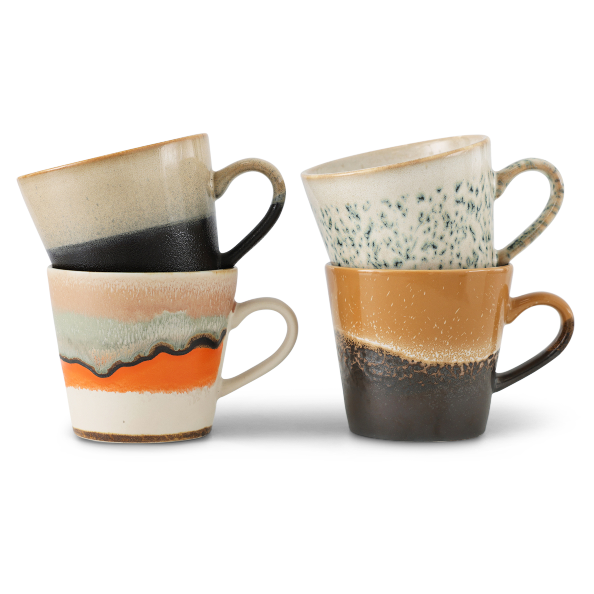 Servies 70's Ceramics Cappuccino mok Verve - set van 4