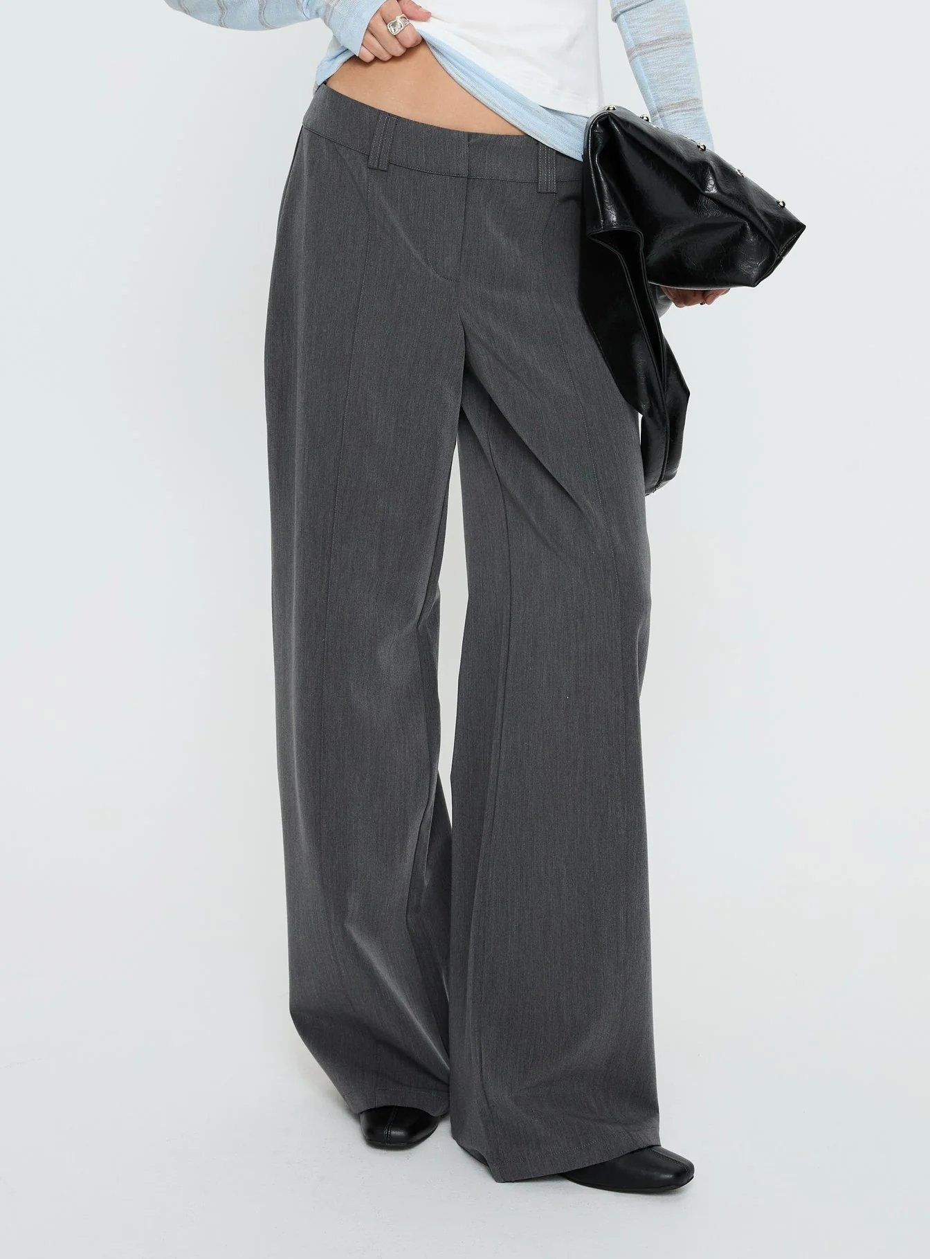 Sarito Low Rise Straight Leg Pants Grey