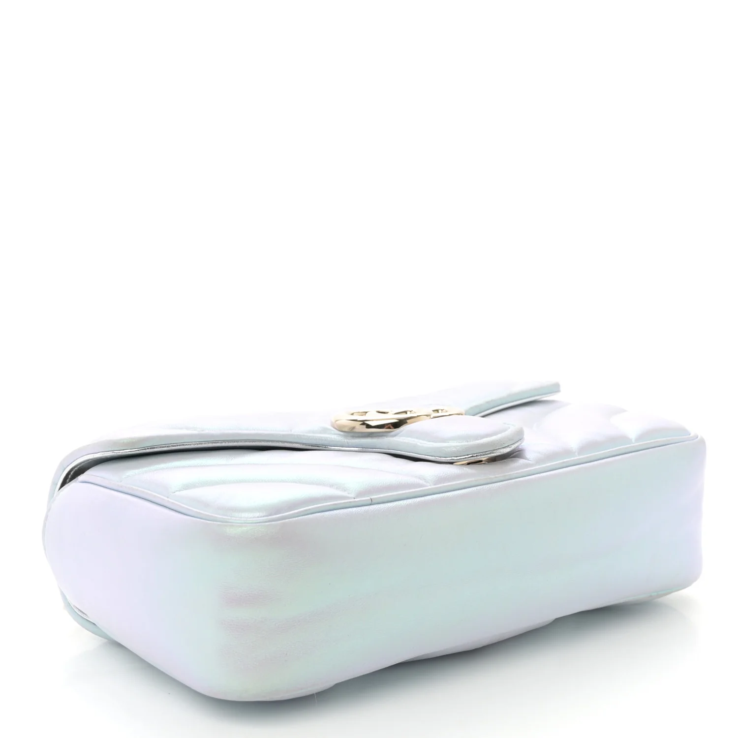Iridescent Nappa Chevron Matelasse Small GG Marmont Shoulder Bag Iridescent Snow Light Blue - Top Club