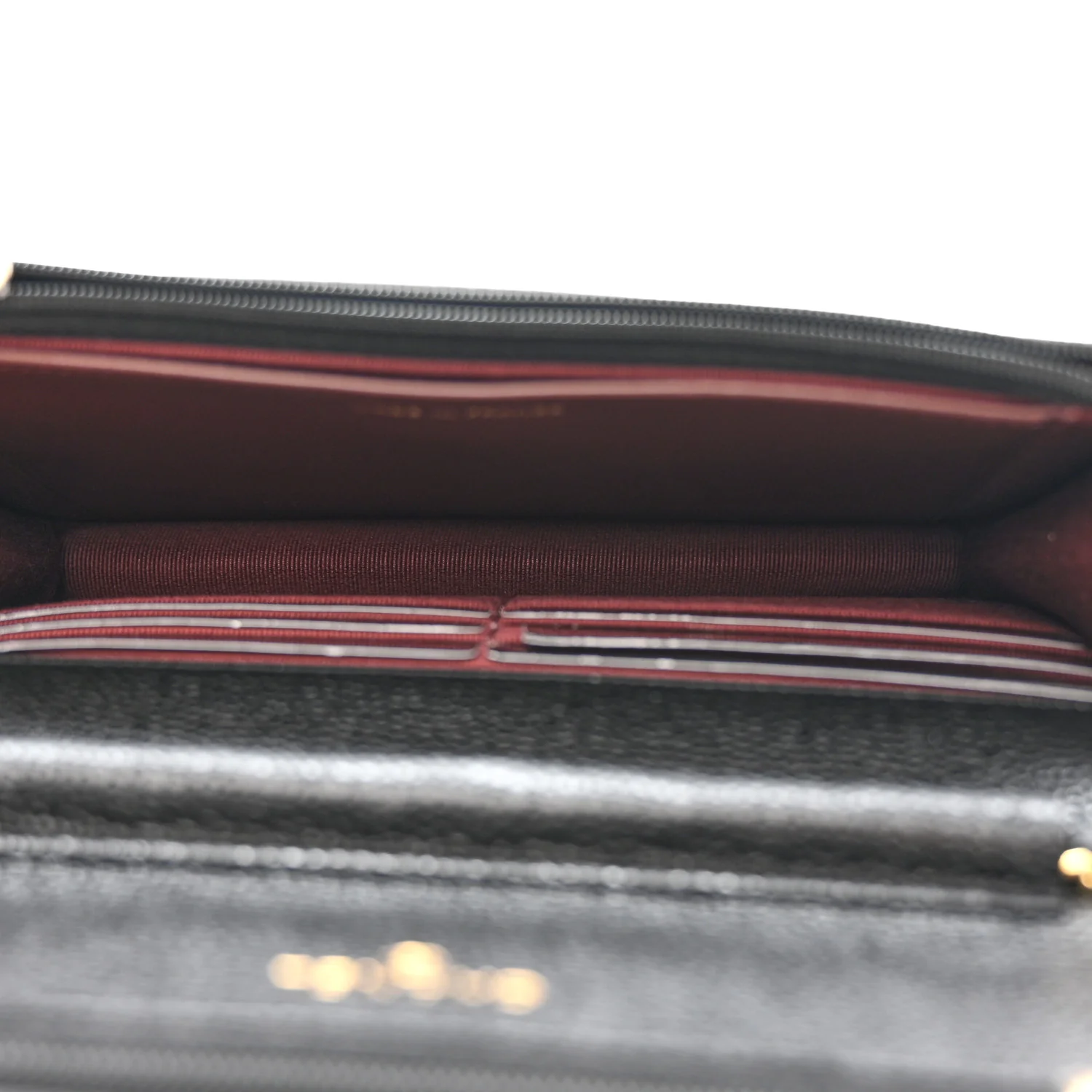 Caviar Quilted Wallet on Chain WOC Black - Top Club
