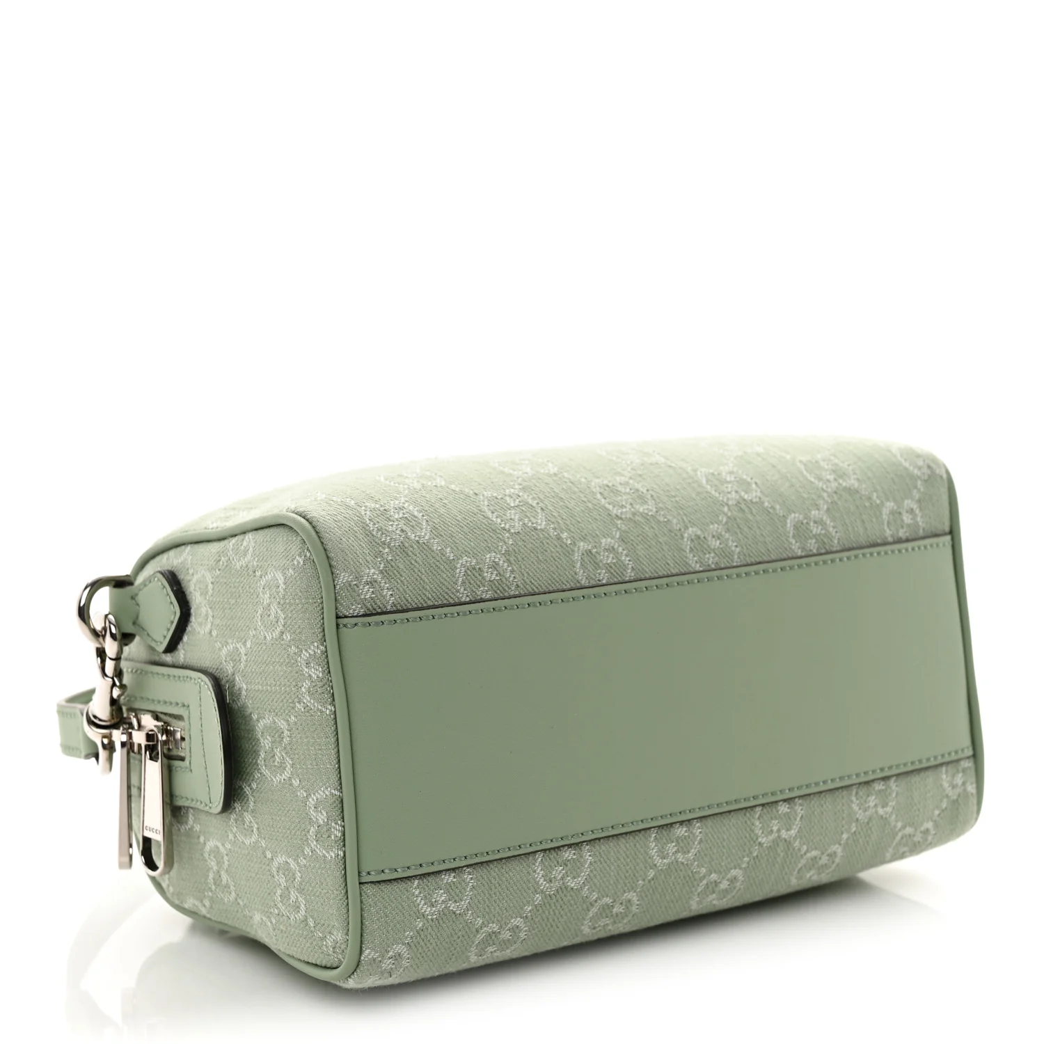 Denim GG Monogram Calfskin Mini Ophidia Top Handle Bag Pale Green - Top Club