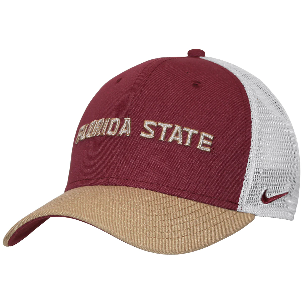 Nike Florida State Rise Structured Adjustable Trucker Cap - Garnet/Gold/White - MoB Apparel