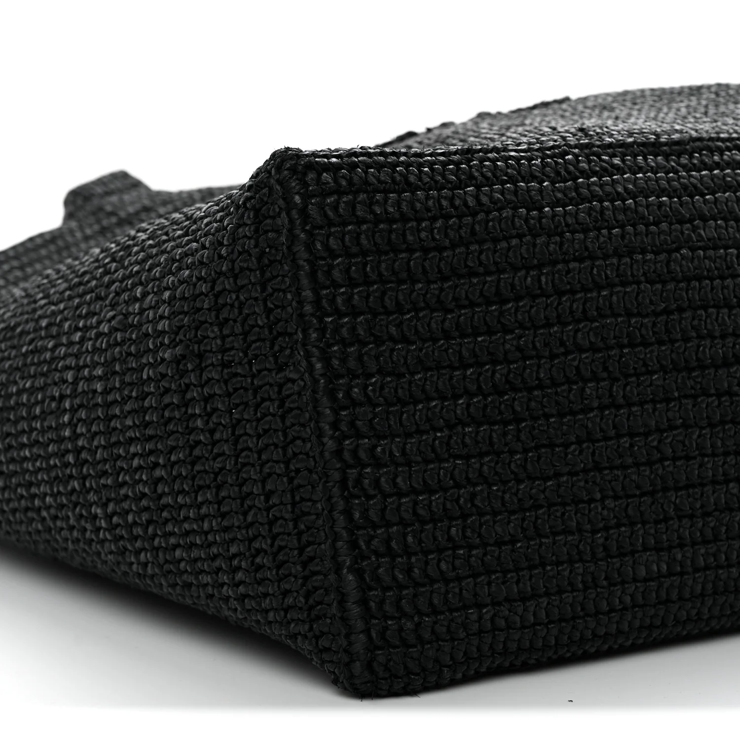Raffia Wide Tote Black - Top Club