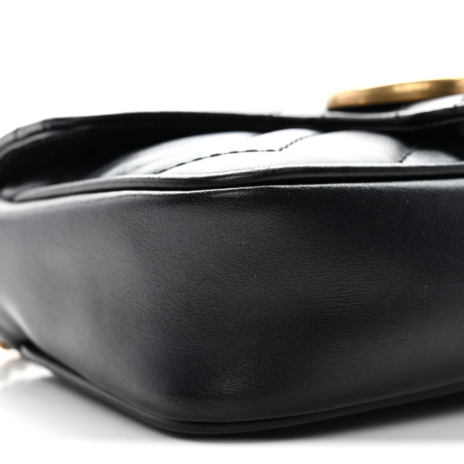 Calfskin Matelasse Super Mini GG Marmont Shoulder Bag Black - Top Club