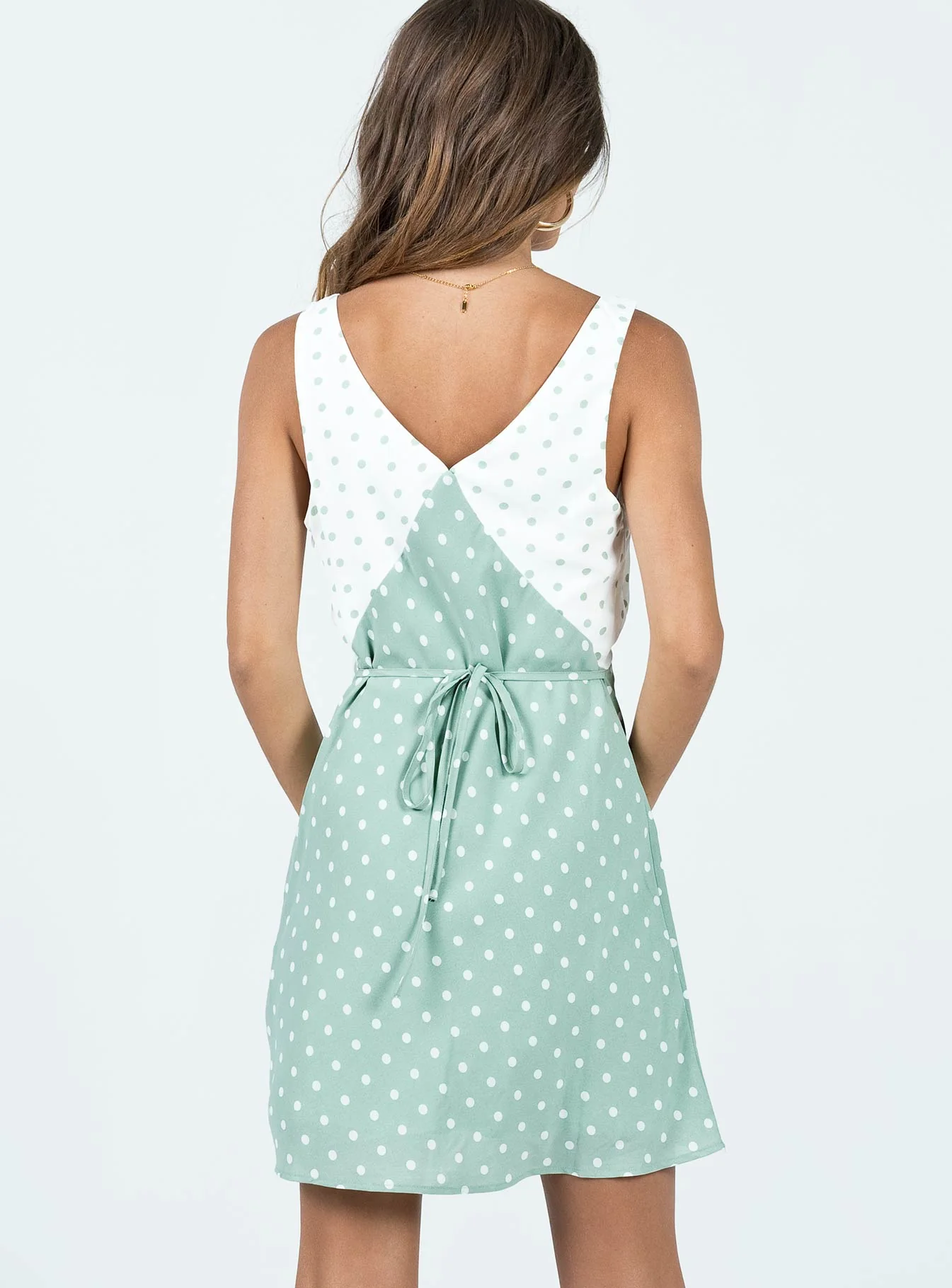 Nellie Mini Dress Mint Polka Dot