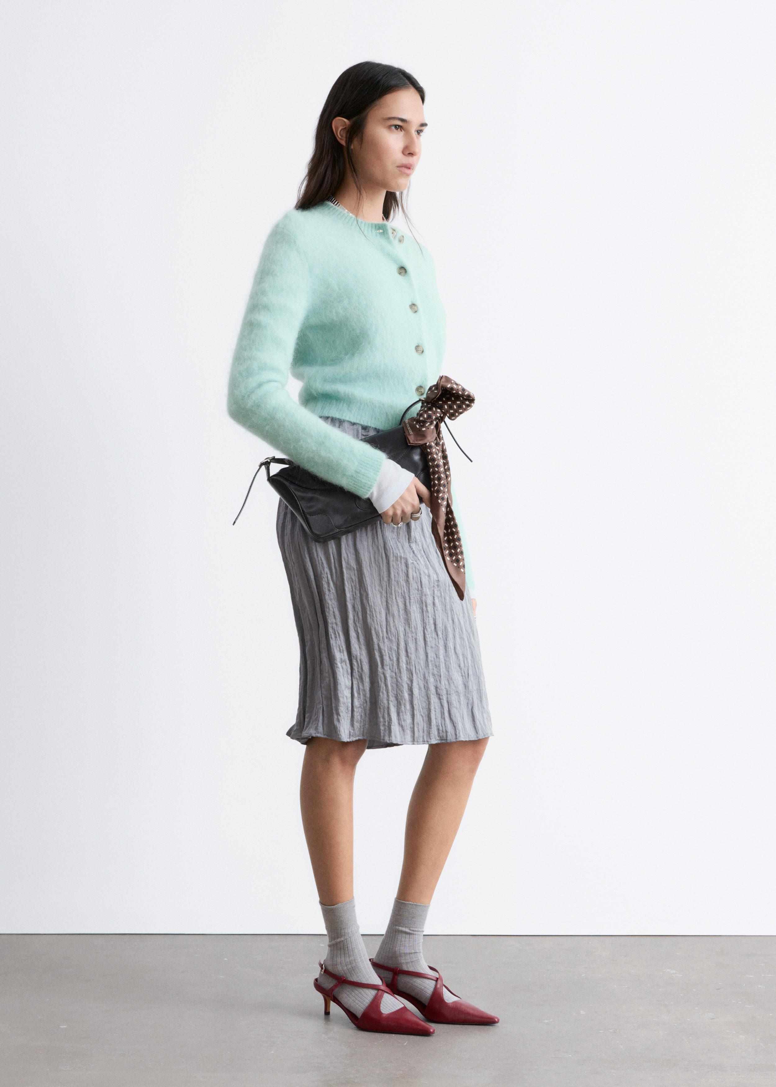 & Other Stories MOHAIR-BLEND BRUSHED CARDIGAN
