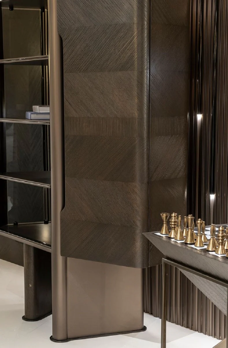Luxury display cabinet dark brown / bronze 105.95 x 48.15 x H. 170 cm - display cabinet with door - hotel furniture - luxury furniture - luxury collection