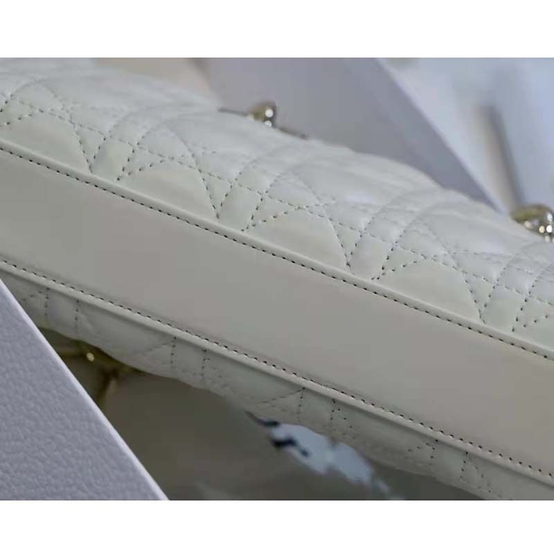 CD Women CD Lady D-Joy Bag Latte Cannage Lambskin - Top Club