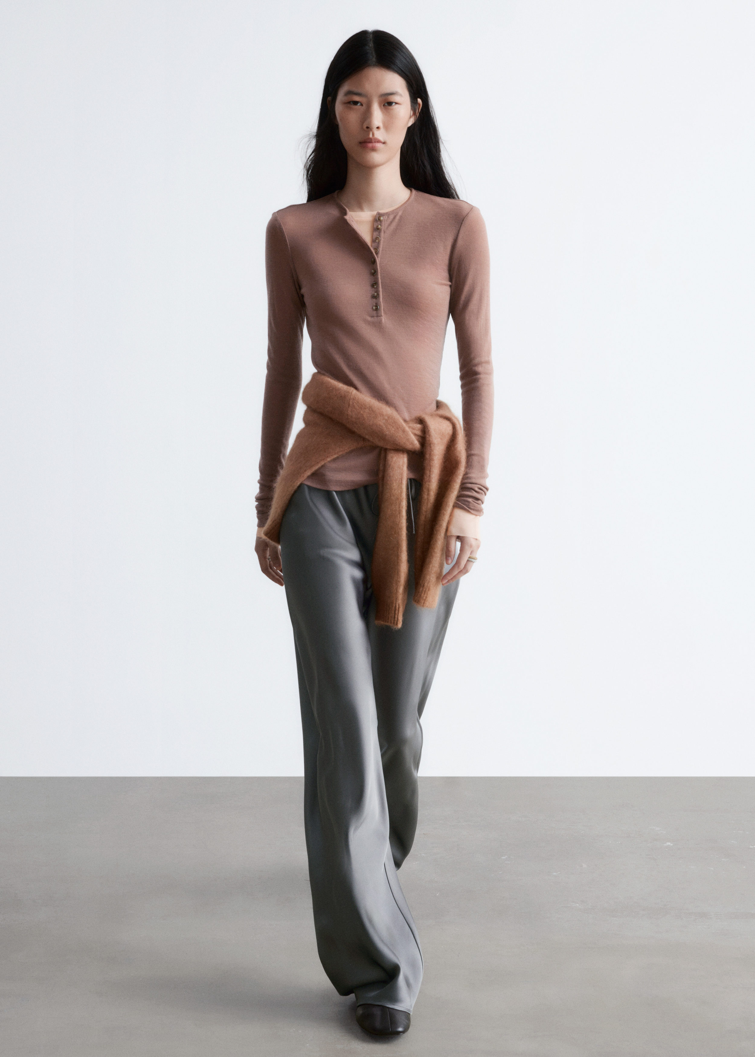 & Other Stories DRAWSTRING SATIN TROUSERS