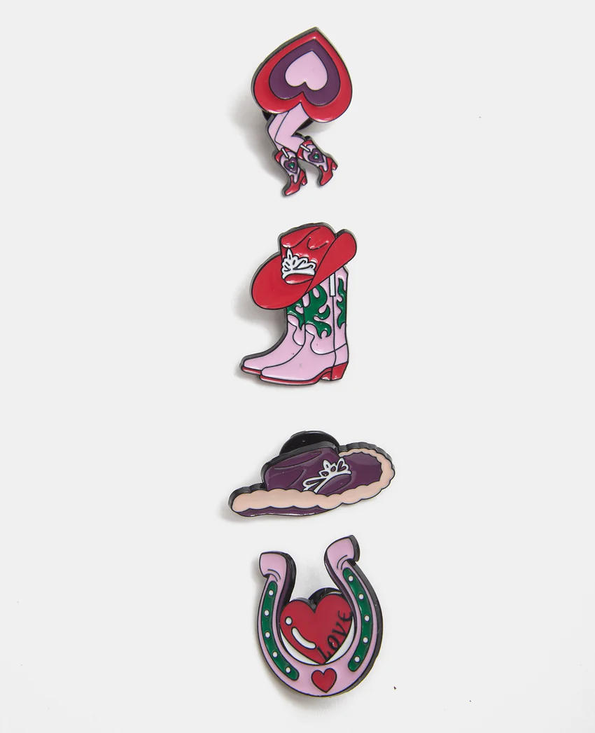 Pimkie Lot de 4 pin's Cowboy