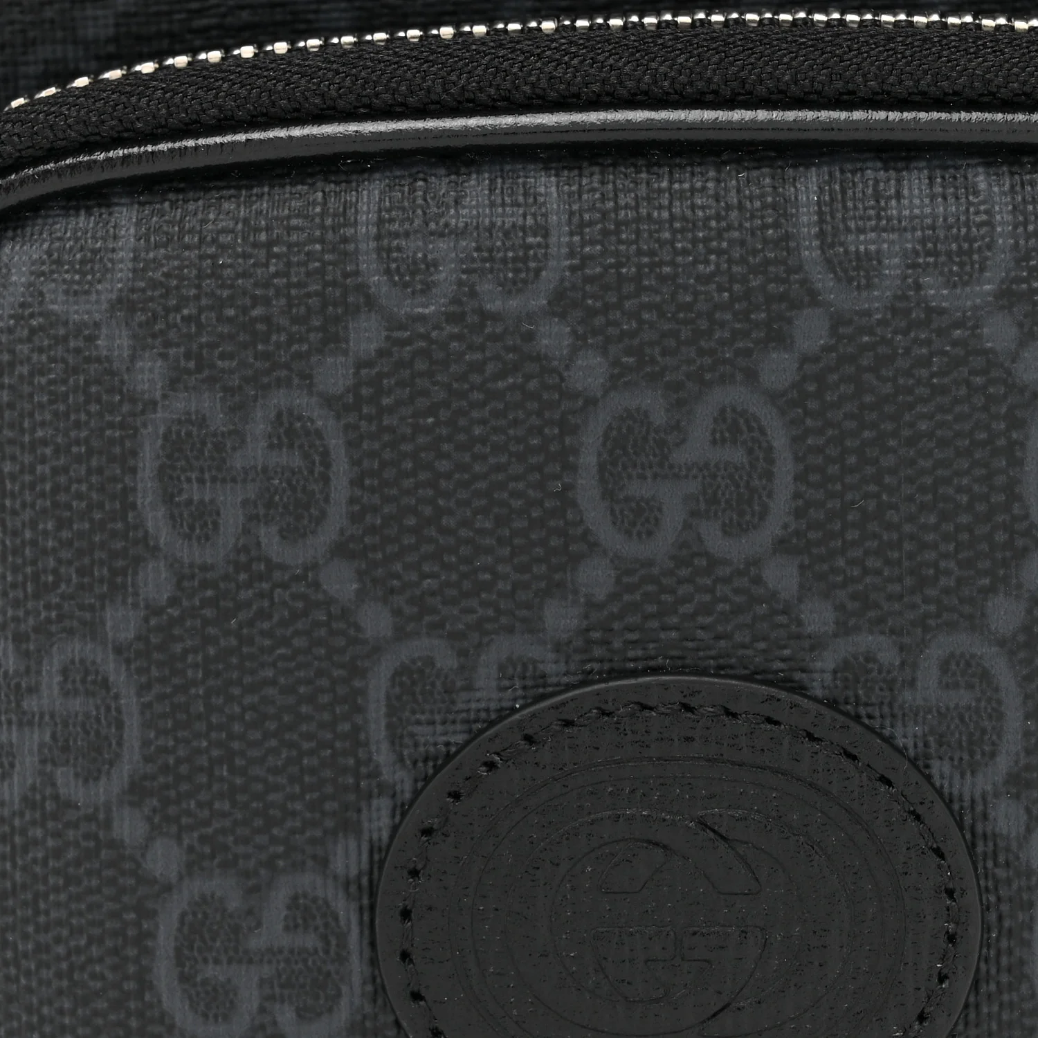 GG Supreme Monogram Azalea Calfskin Mini Retro Interlocking G Bag Black - Top Club