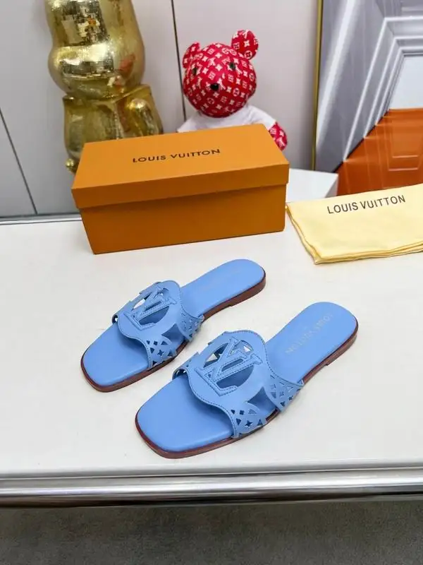 Louis Vuitton Brown Leather Cut - Out Slides For Women - Sneaker Replica Workshop