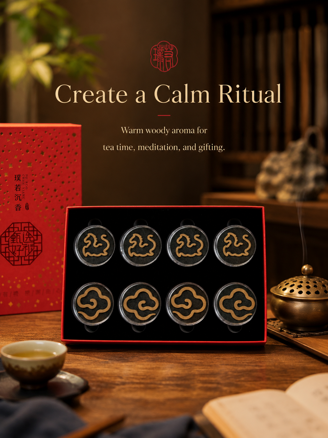 Premium Agarwood Incense Medallion Set – Ma Ta Xiang Yun Edition