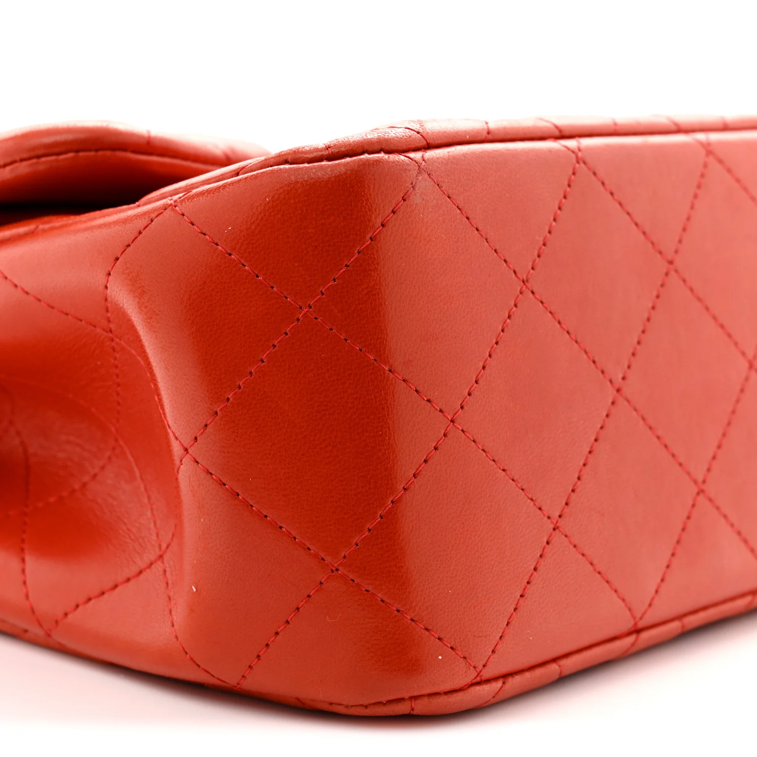 Lambskin Quilted Jumbo Double Flap Red - Top Club