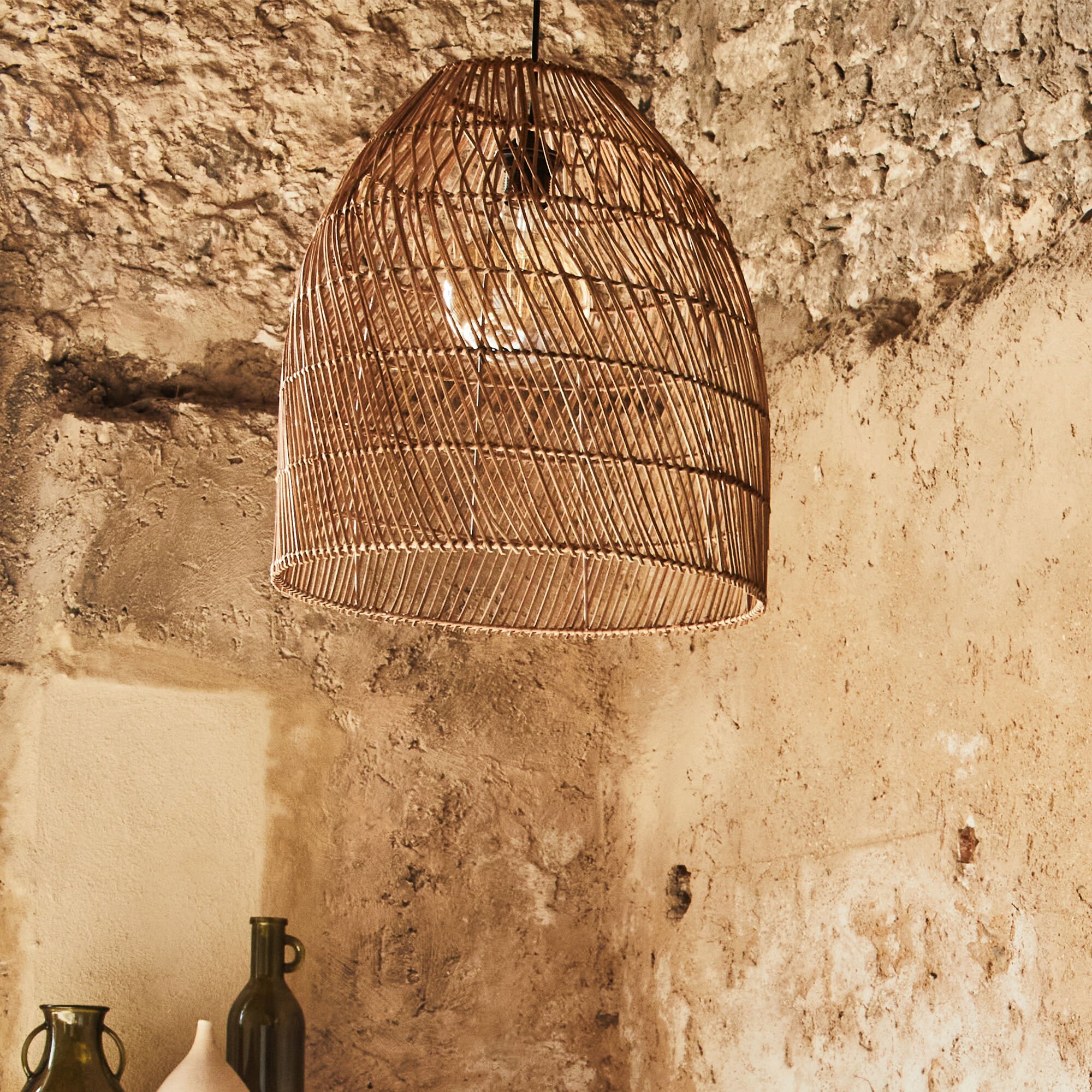 EVIRA - Suspension naturelle non électrifiée en rotin D43cm - naturel