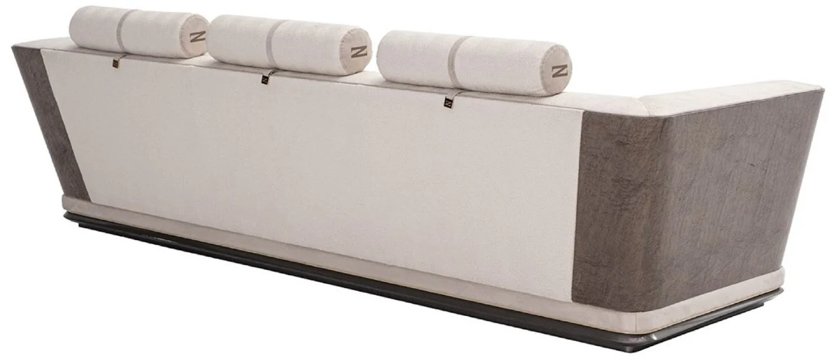 Luxury sofa cream / gray / gold 280 x 98 x H. 85 cm - living room sofa - hotel sofa - living room furniture - living room furniture - hotel furniture - luxury furniture - luxury furniture