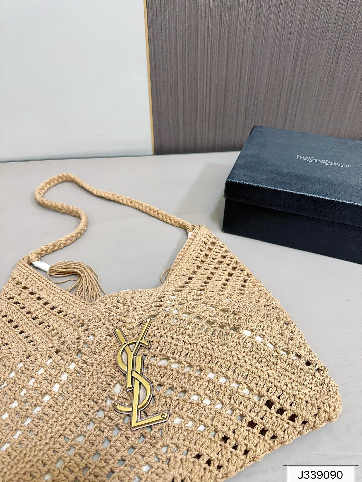 SAINT LAURENT YSL Raffia Tote Bag Beach Casual 37x22cm - Top Club