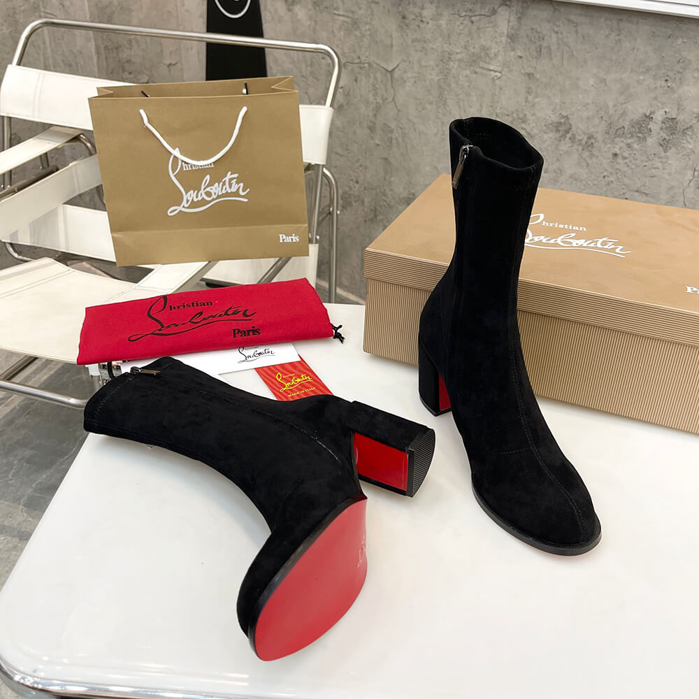 Christian Louboutin Strechadoxa 70 Suede Ankle Boots - Top Club