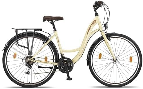 Licorne Bike, Stella - Bicicletta da città da 20”, 24”, 26” e 28”, per ragazze, ragazzi, uomini e donne, cambio a 21 marce (6 marce per 20”), city bike in stile olandese