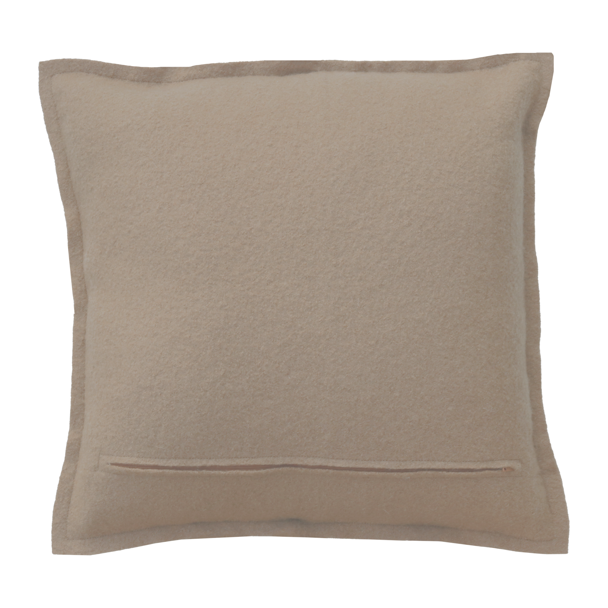 Sierkussen boiled wool naad zand 49x49 cm