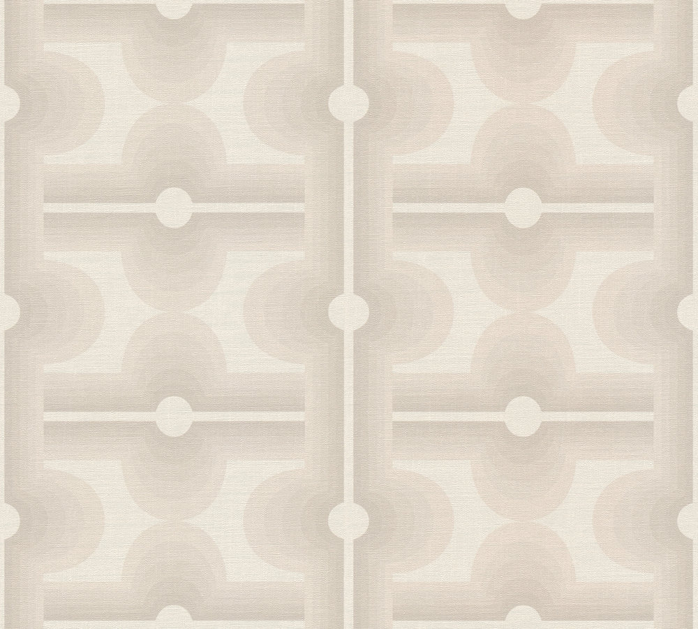 retrobehang abstracte patronen – beige, crème, greige Abstracte patronen in retrostijl – beige, crème, greige #1