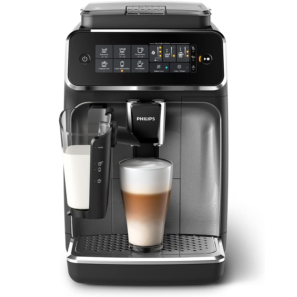 Philips 3200 series EP3246 / 70 fully automatic coffee machine, 5 special coffees (LatteGo milk system) painted black / silver
