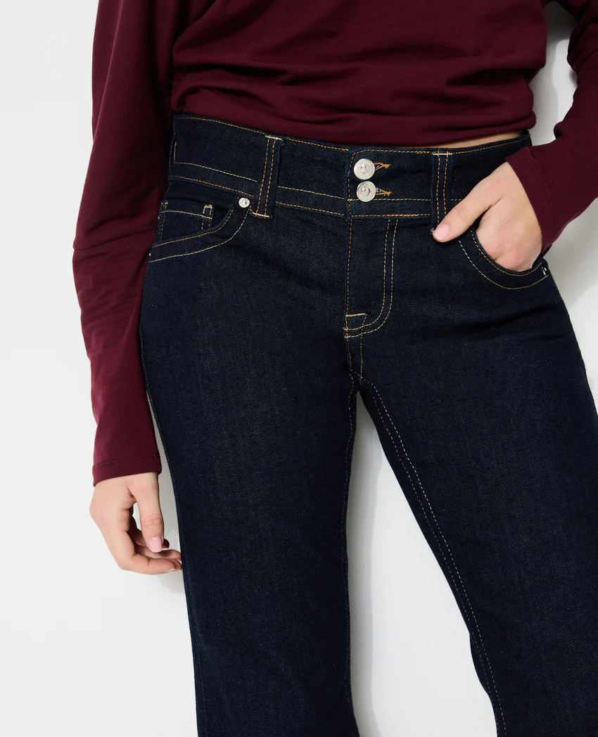 Pimkie Jean flare taille basse avec 2 boutons